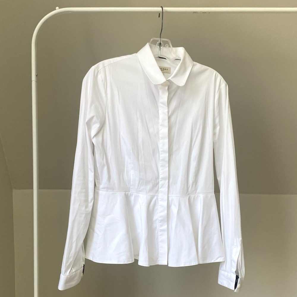 Burberry Button Down Peplum Shirt